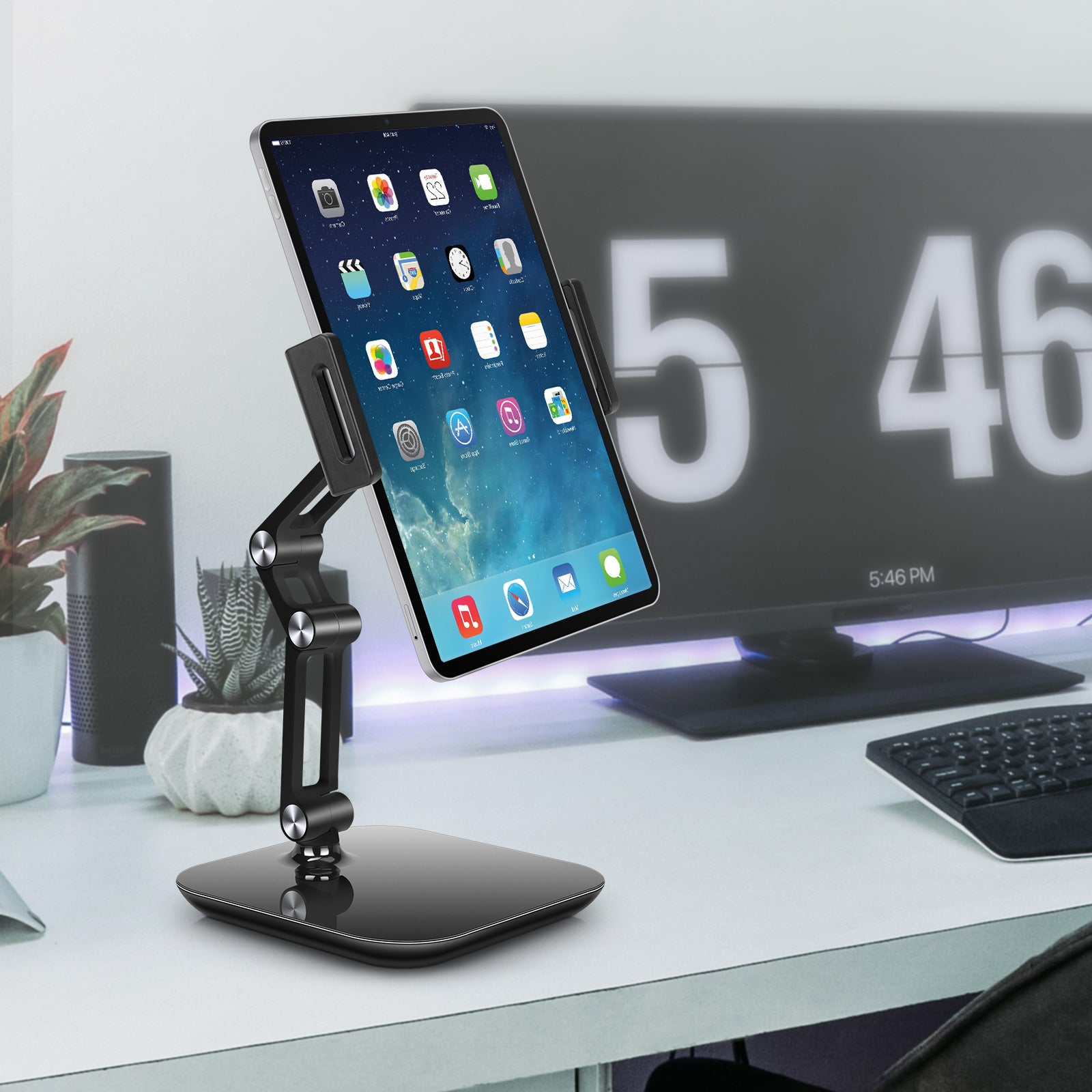 NS-06B Aluminum Alloy Desktop Phone Tablet Stand Rotatable Foldable Tablet Holder NS-06B Aluminum Alloy Desktop Phone Tablet Stand Rotatable Foldable Tablet Holder